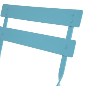 Chaises de terrasse en acier - bleu turquoise - Lot de 2 - Bolero - Fourniresto