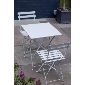 Square steel terrace table - grey - 600mm - Bolero - Fourniresto