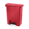 Prullenbak met pedaal Slim Jim Frontaal Rood - 30L - Rubbermaid