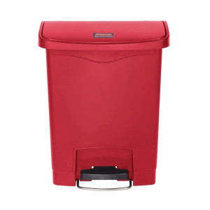 Prullenbak met pedaal Slim Jim Frontaal Rood - 30L - Rubbermaid