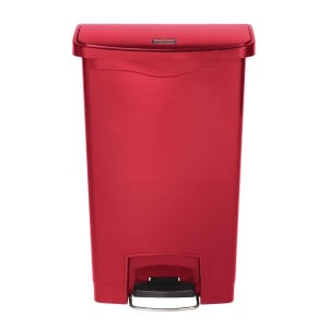 Prullenbak met pedaal aan de voorkant Slim Jim Rood - 50L - Rubbermaid