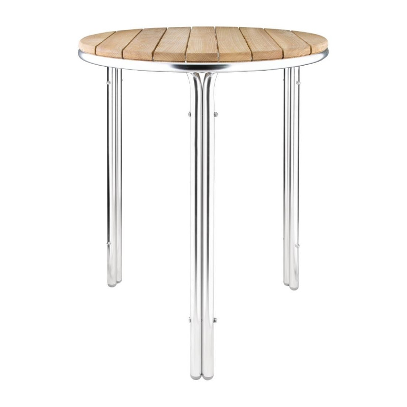 Ronde tafel van essen en aluminium 600mm - Bolero - Fourniresto