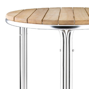 Ronde tafel van essen en aluminium 600mm - Bolero - Fourniresto