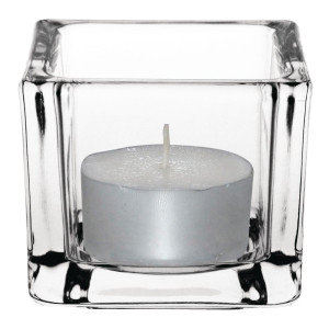 Square glass tealight holder - Set of 6 - Olympia - Fourniresto