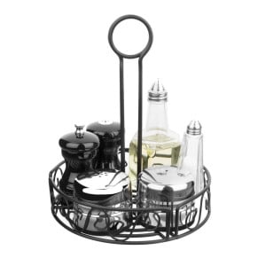 Black metal condiment holder - Olympia - Fourniresto