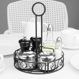 Black metal condiment holder - Olympia - Fourniresto