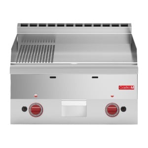 Plancha Gas Plaat Half Glad Half Geribbeld- L 600 x P 600mm - Gastro M