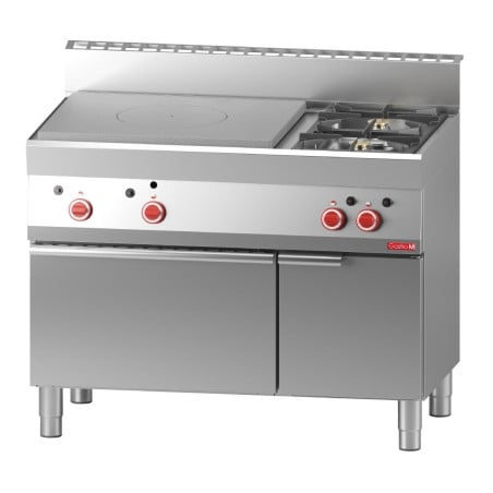 Gas Hotplate 650 and 2 High Flames on Gas Oven and Closed Cupboard 650 - Gastro M
