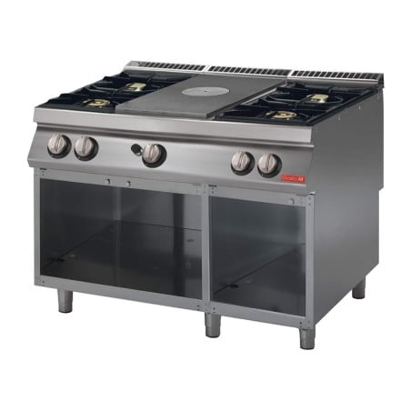 Gas Hotplate 700 With 4 Burners On Open Cupboard - Gastro M