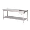 Tafel van roestvrij staal met onderste plank - L 1800 x D 700mm - Gastro M