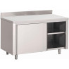 Meuble en Inox Avec Portes Coulissantes et Dosseret - L 1400 x P 700mm - Gastro M