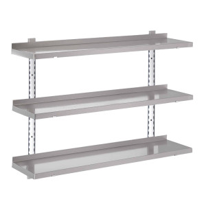 Stainless Steel Wall Shelf Without Brackets - W 1200 x D 400mm - Gastro M