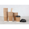 Double wall kraft cups 225ml - Pack of 25 - Fiesta - Fourniresto