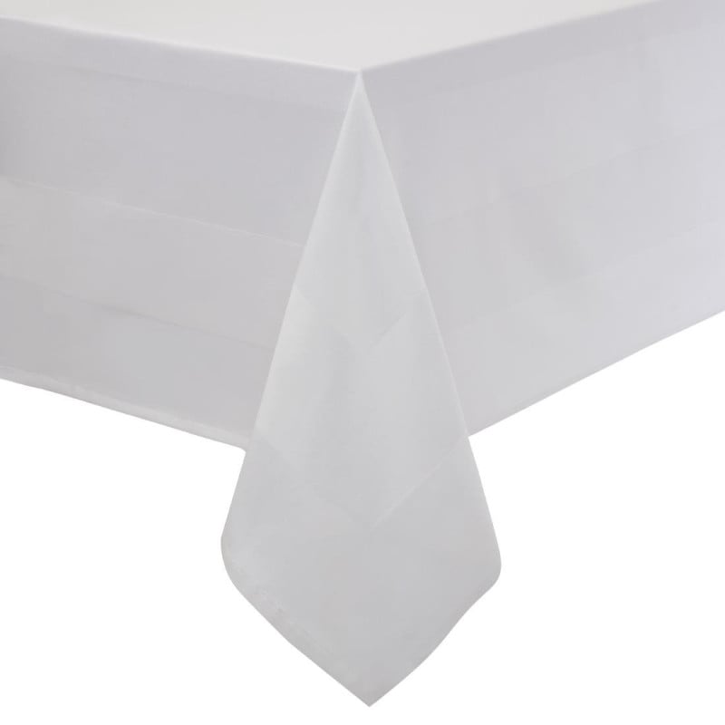 Nappe blanche bande de satin 1780 x 2740mm - Mitre Luxury - Fourniresto