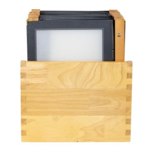 Protective Menu Holder Wood Frame A4 Black - Securit - Fourniresto