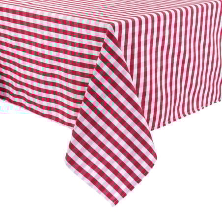 Rote karierte quadratische Tischdecke aus Polyester 1780 x 1780mm - Mitre Essentials - Fourniresto