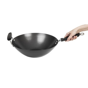 Wok met antiaanbaklaag en platte bodem - 35 cm - Kitchen Craft - Fourniresto