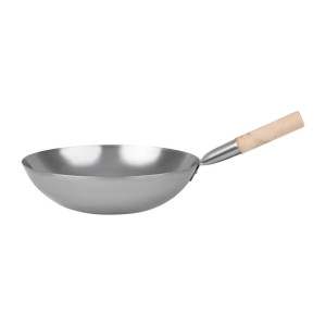 Wok van mild staal - 35,6 cm - Vogue - Fourniresto