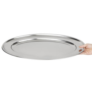 Oval stainless steel serving dish - 605mm - Olympia - Fourniresto