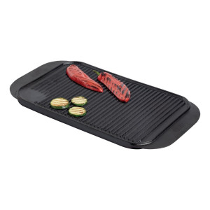 Reversible Cast Iron Griddle - 482 X 260 mm - Vogue - Fourniresto