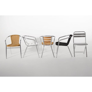 Stapelbare aluminiumstoelen - Set van 4 - Bolero - Fourniresto