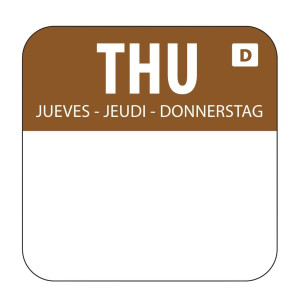 Oplosbare Etiketten Voor Voedsel "Donderdag" - Doos van 1000 - Vogue