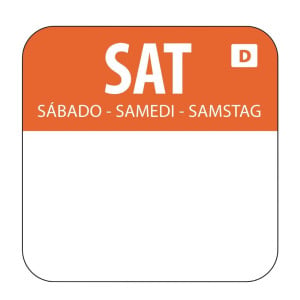 Lösliche Etiketten für Lebensmittel "Samstag" - Schachtel mit 1000 - Vogue