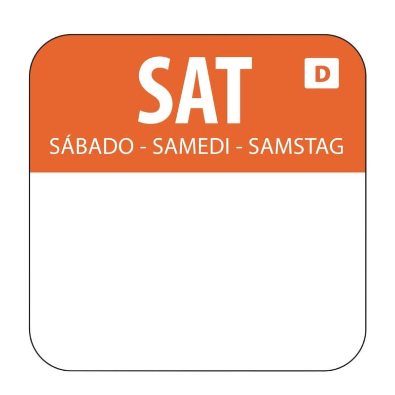 Lösliche Etiketten für Lebensmittel "Samstag" - Schachtel mit 1000 - Vogue
