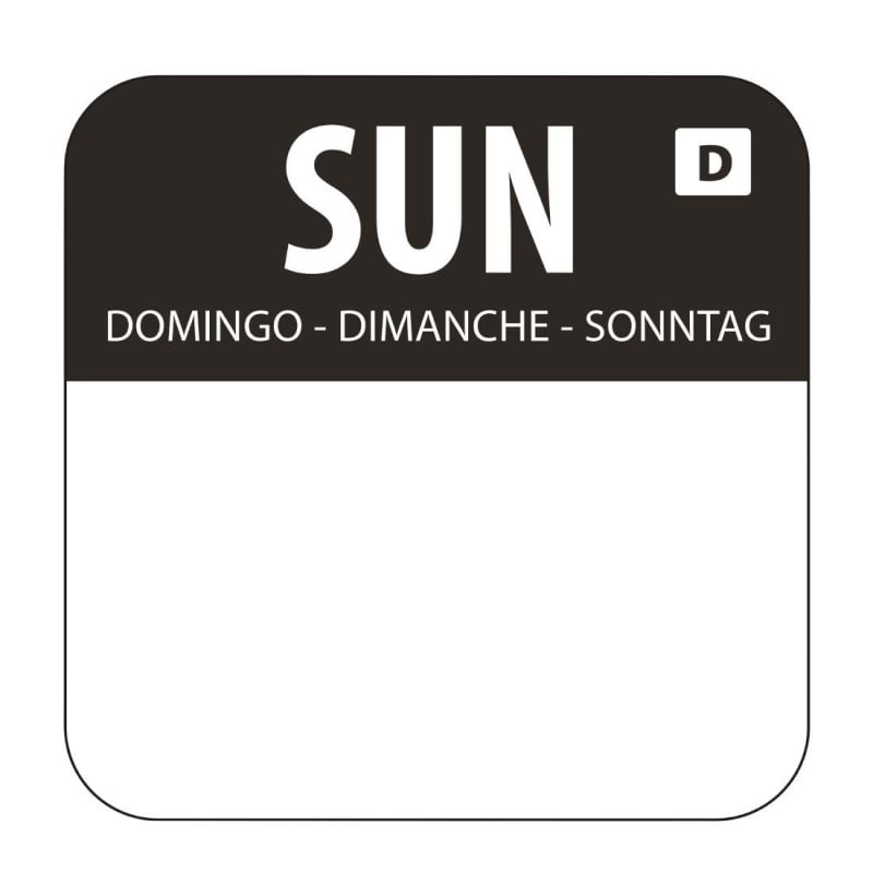 Lösliche Etiketten für Lebensmittel "Sonntag" - Schachtel mit 1000 - Vogue