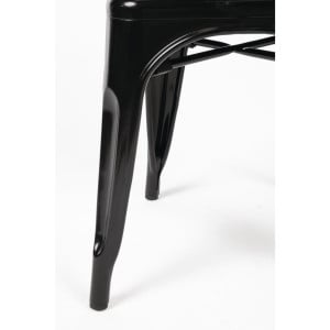 Stackable Steel Bistro Chairs - Black - Set of 4 - Bolero