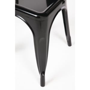 Stackable Steel Bistro Chairs - Black - Set of 4 - Bolero