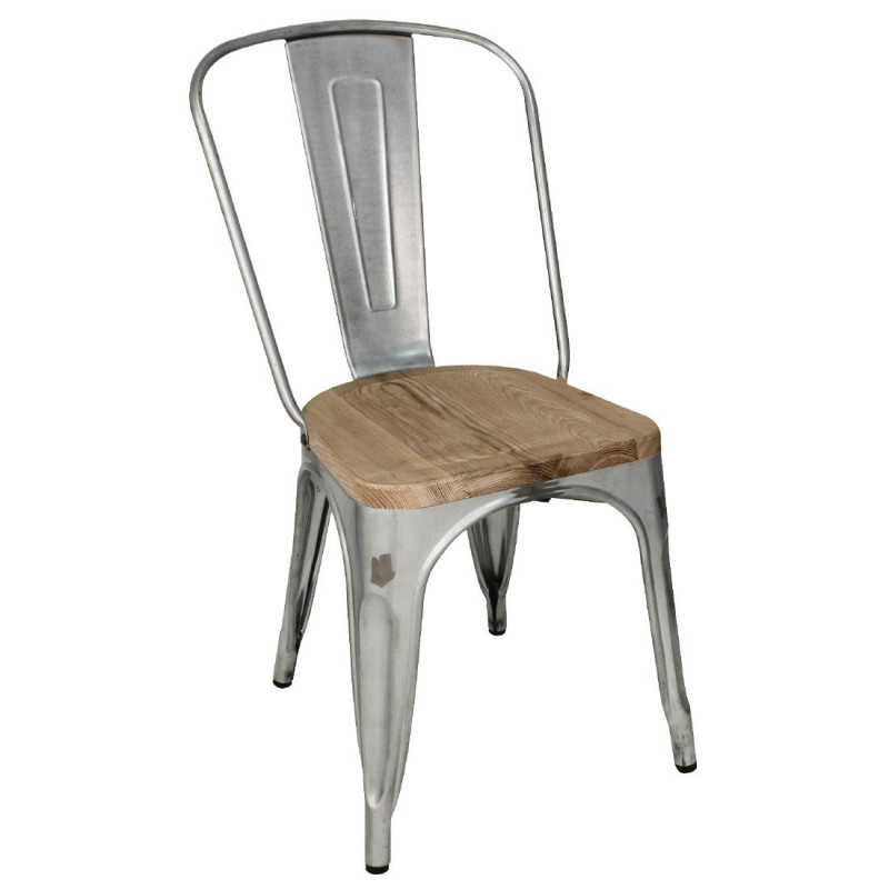 Stalen Stoelen met Houten Zitting - Set van 4 - Bolero Stalen Stoelen met Houten Zitting - Set van 4 - Bolero