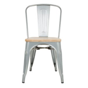 Stalen Stoelen met Houten Zitting - Set van 4 - Bolero