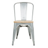Stalen Stoelen met Houten Zitting - Set van 4 - Bolero