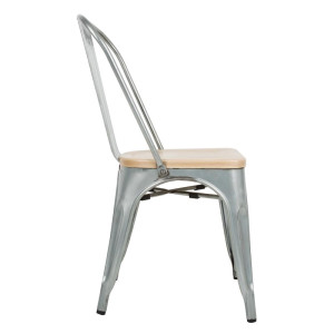 Stalen Stoelen met Houten Zitting - Set van 4 - Bolero