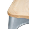 Stalen Stoelen met Houten Zitting - Set van 4 - Bolero