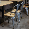 Stalen Stoelen met Houten Zitting - Set van 4 - Bolero