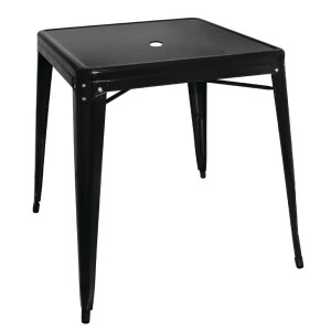 Quadratischer Bistro-Tisch aus schwarzem Stahl – L 668 x T 668 mm - Bolero
