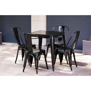 Bistro vierkante stalen tafel - L 668 x D 668 mm - Bolero