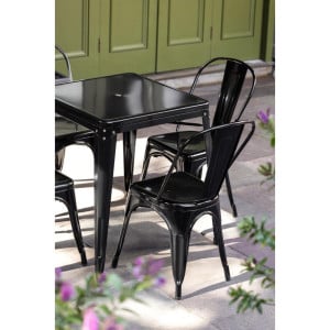 Bistro vierkante stalen tafel - L 668 x D 668 mm - Bolero