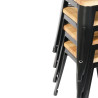 Zwarte Stalen Bistro Barkrukken met Houten Zitting - Set van 4 - Bolero