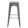 Hocker aus galvanisiertem Stahl in Metallic-Grau - 4er-Set - Bolero