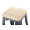 Hoge Bistro Kruk van Grijs Staal met Houten Zitting - Set van 4 - Bolero
