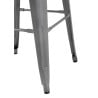 Hoher Bistrohocker aus grauem Stahl mit Holzsitz - 4er-Set - Bolero