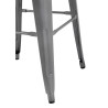 Hoge Bistro Kruk van Grijs Staal met Houten Zitting - Set van 4 - Bolero