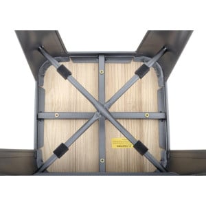 Hoher Bistrohocker aus grauem Stahl mit Holzsitz - 4er-Set - Bolero