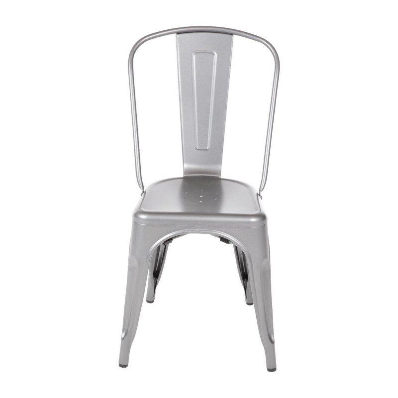 Stoelen in Metallic Grijs Staal - Set van 4 - Bolero Stoelen in Metallic Grijs Staal - Set van 4 - Bolero
