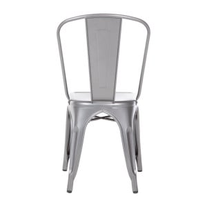 Chairs in Metallic Gray Steel - Set of 4 - Bolero