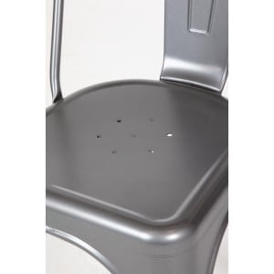 Chairs in Metallic Gray Steel - Set of 4 - Bolero