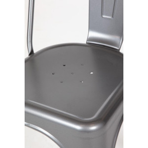 Stoelen in Metallic Grijs Staal - Set van 4 - Bolero